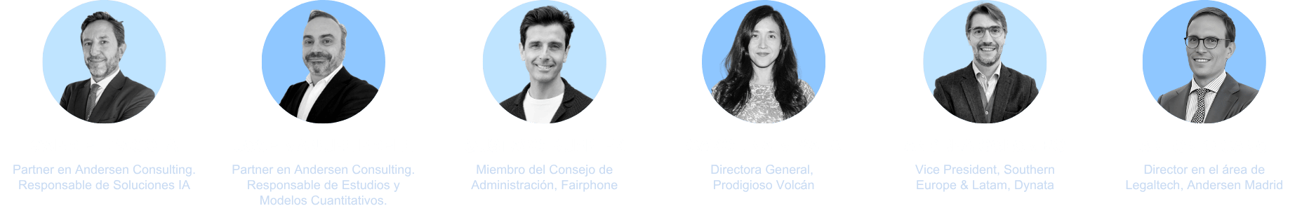 Ponentes del evento: Juan Bosco de la Rocha, Gabriel Pagola, José Manuel Brell, Gustavo Burnier, Carolina Miyata, Andrea Colombo y Antonio Cano.